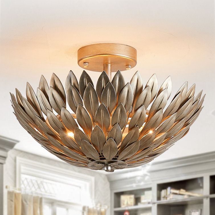 Genean Rustic Silver Semi Flush Mount